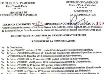 CONCOURS ESSTIC 2022: Voici l’arrêté du concours qui aura lieu le 06 septembre 2022