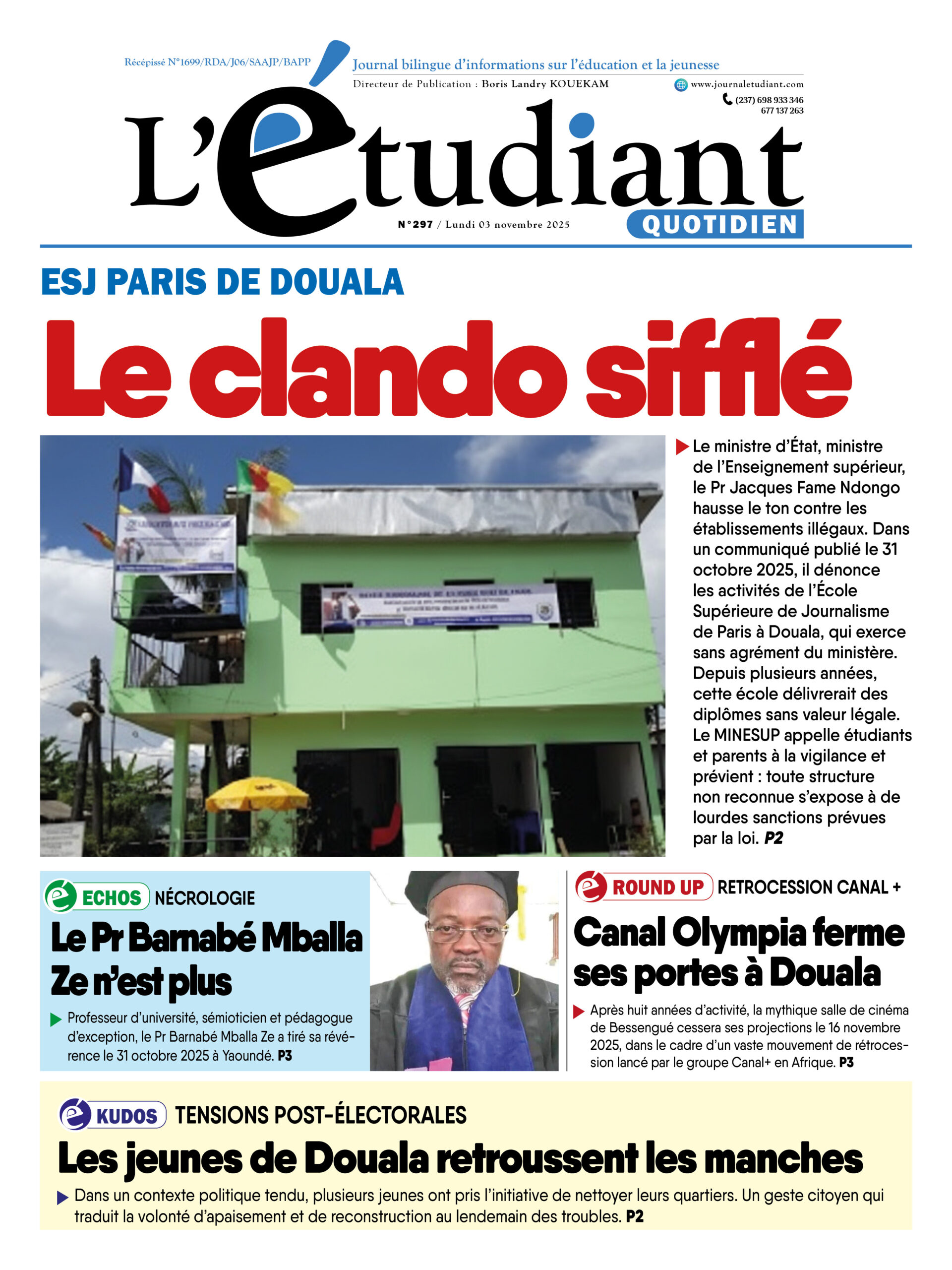 L'ETUDIANT N°297 du 03/11/2025